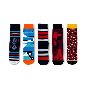 

2019 socks Christmas skarpetki New fashion harajuku Unisex Literary Street Cotton Print Middle funny stockings