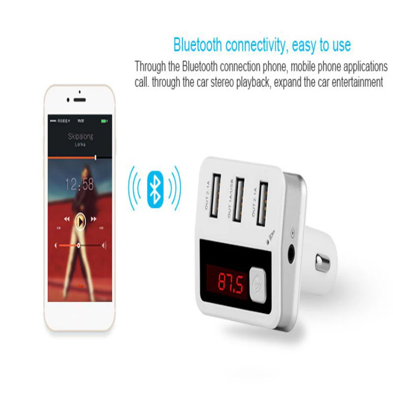 11 BC12 3USB беспроводной Bluetooth fm-передатчик Mp3 аудио музыкальный плеер AUX 3,5 мм Автомобильный Cargador с ЖК-экраном автомобильный комплект