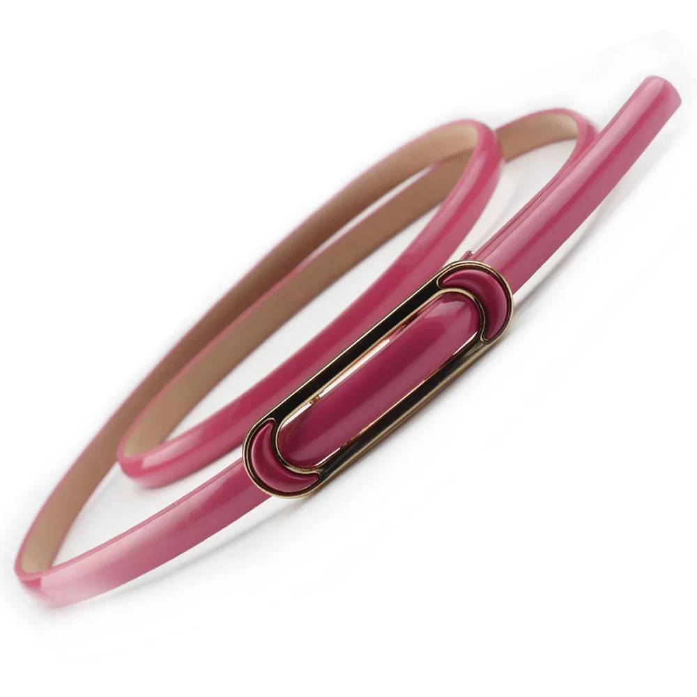 Hot Pink Женские длинные пряжки ремень платье джинсы Повседневный Пояс Декор карамельный цвет HGBLT0341 - Цвет: Hot Pink