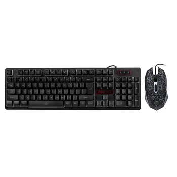 

Arealer USB Wired Gaming Keyboard and Mouse Combo Waterproof Rainbow Backlit 2000DPI for PC Computer