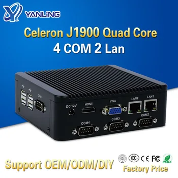 

Yanling J1900 fanless mini pc quad core 2* intel i211-AT lan onboard embedded 4gb ram computer with 4 com port for windows 10