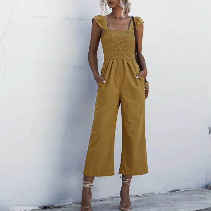 Foridol повседневный комбинезон летний длинный без рукавов 2020 Летний однотонный