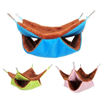 

Hamster Hammock Hanging Double Thick Plush Warm Sleeping Bags Nest LargeHanging House For Ferret Rabbit Pet Bed/