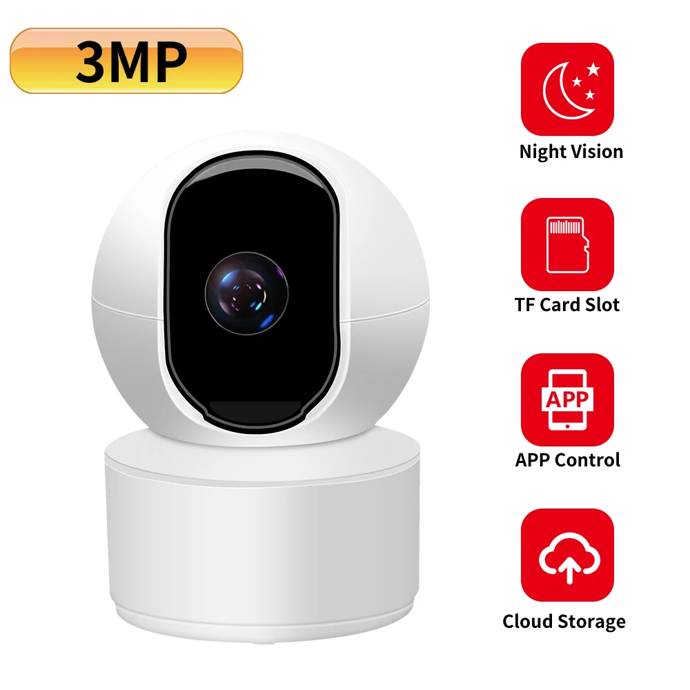 Ip камера N_eye для домашней системы безопасности 3 Мп HD Wi Fi панорама/наклон 2