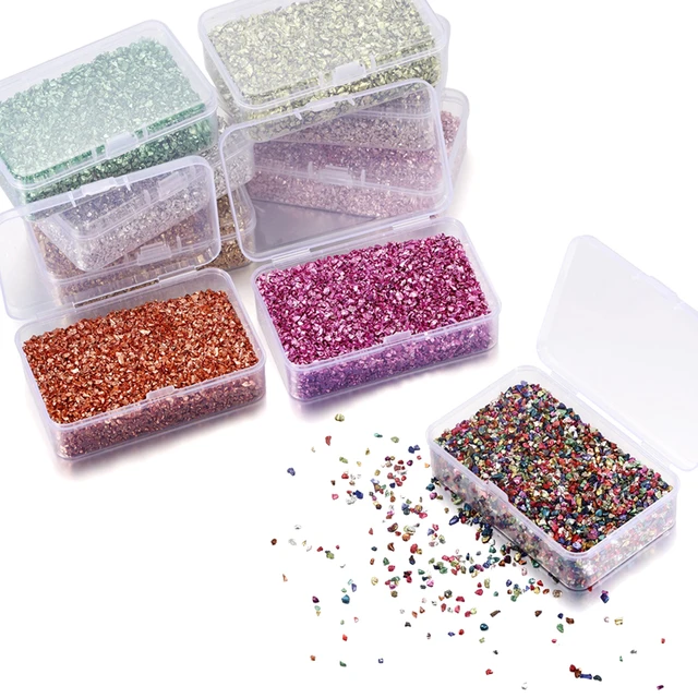 Crushed Glass for Crafts 2-4mm Irregular Glitter Metallic Stone