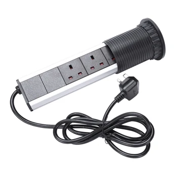 

Hot XD-Standard Wall Power Socket Kitchen Office Desktop Socket Countertop Point Pull Retractable Socket Outlet(Uk Plug)