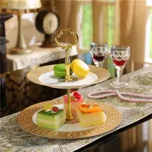 Piatti di frutta Cake Snack Tray Set di supporti per torte in porcellana regalo di compleanno Dessert portaoggetti per verdure cesto di frutta in ceramica