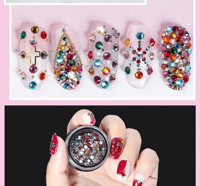 Refers to Princess Nail Ornament Drill Japanese-style Hot Selling Mixed Color Crystal Rhinestone Rose Gold Light Pink Flat Color
