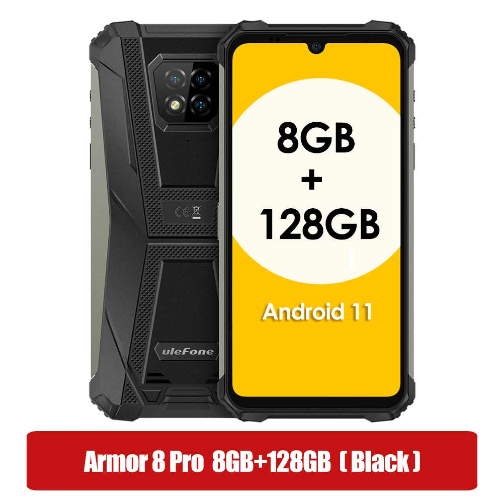 ddr5 ram Ulefone Armor 8 Pro 8GB+128GB  Rugged Smartphone Android 11 NFC/IP68/ Smartphone 5580mAh Waterproof Mobile Phone Global version 8gb ddr4 8GB RAM