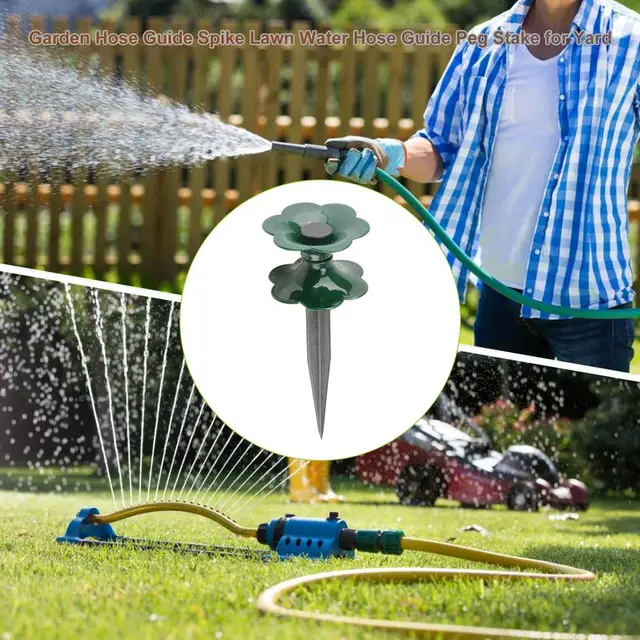 Garden Hose Guide Roller Spike Portable Watering Directional Wheel