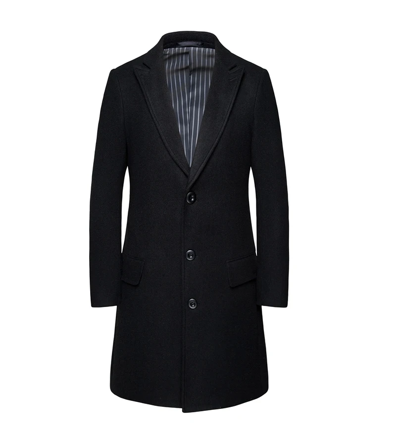 6xl Плюс Размер мужское длинное пальто осень зима Высококачественная шерстяная бушлат Мужская тонкая деловая Повседневная куртка плюс размер M-6XL