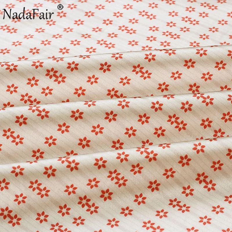 Nadafair Цветочная винтажная атласная блузка для женщин осенние повседневные топы с длинным рукавом Элегантного размера плюс офисные шелковые блузки рубашки