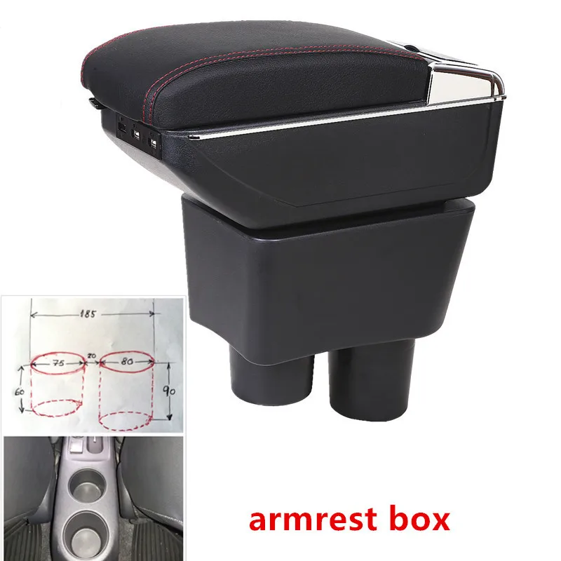 For Nissan Sunny Versa armrest box USB Charging heighten Double layer central Store content cup holder ashtray accessories | Автомобили и