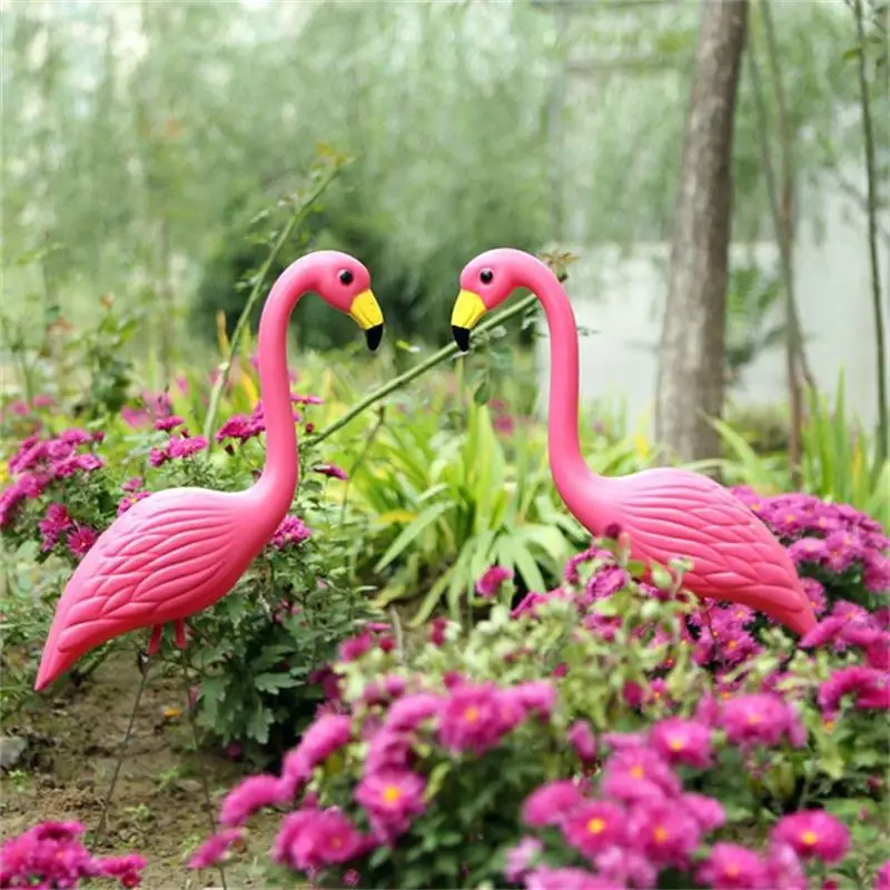 

2Pcs Plastic Simulation Flamingo Garden Decoration Flamingo Head-Up Models Home Yard Garden Lawn Art Ornaments Wedding Ceremony