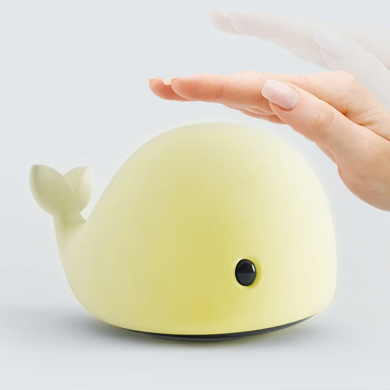 

New Style Cartoon Dolphin Night Light Pat Color Changing LED Colorful Ambience Light Bedroom Bedside Silicone Night Lamp