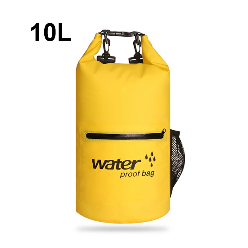 yellow 10L 10л 20л Открытый сухой мешок водонепроницаемый мешок воды рыбалка плавание рафтинг Каякинг парусное каноэ Спортивная Сумка Пляжная водонепроницаемая ПВХ сумка - Цвет: yellow 10L