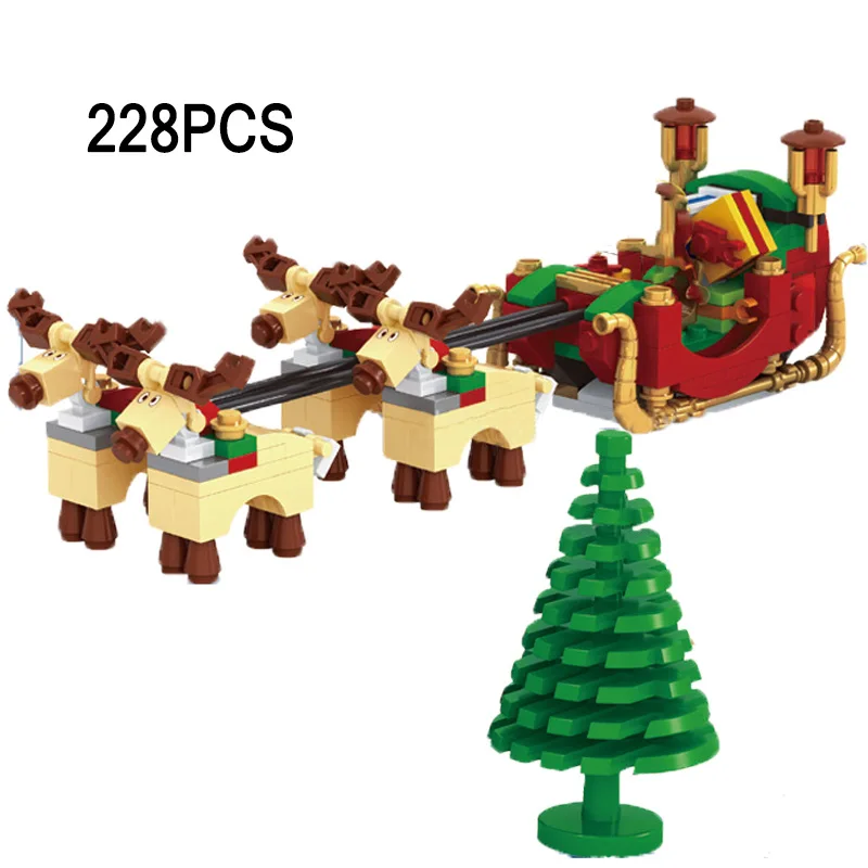 Billig Freunde Weihnachten Legoinglys Winter Dorf Szene Urlaub Stadt Zug Rentier Mädchen Freunde Bausteine Figuren Spielzeug 10267