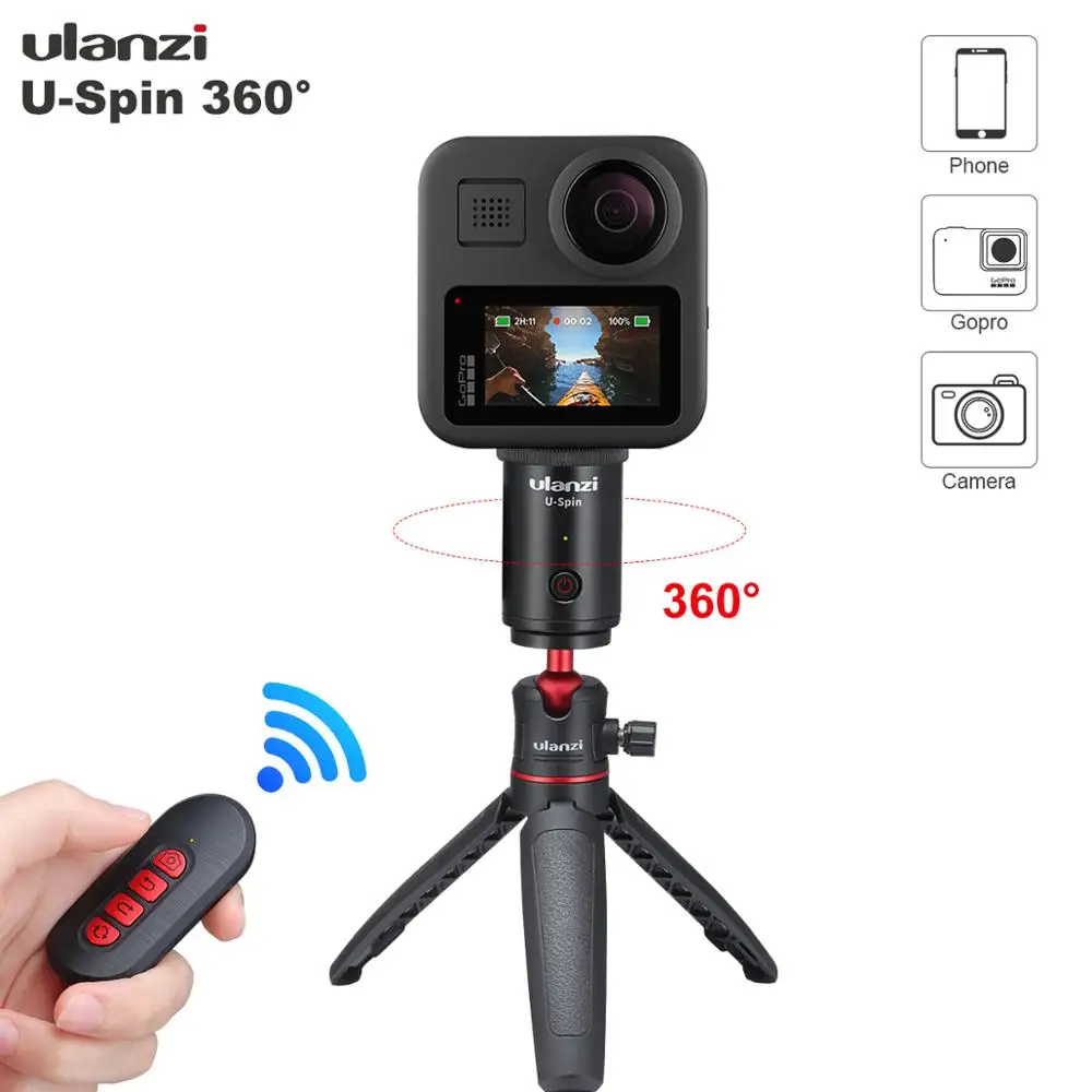 Ulanzi U SPin 360 Rotation Electric Ballhead Tripod Head Smartphone Gopro Action Camera DSLR
