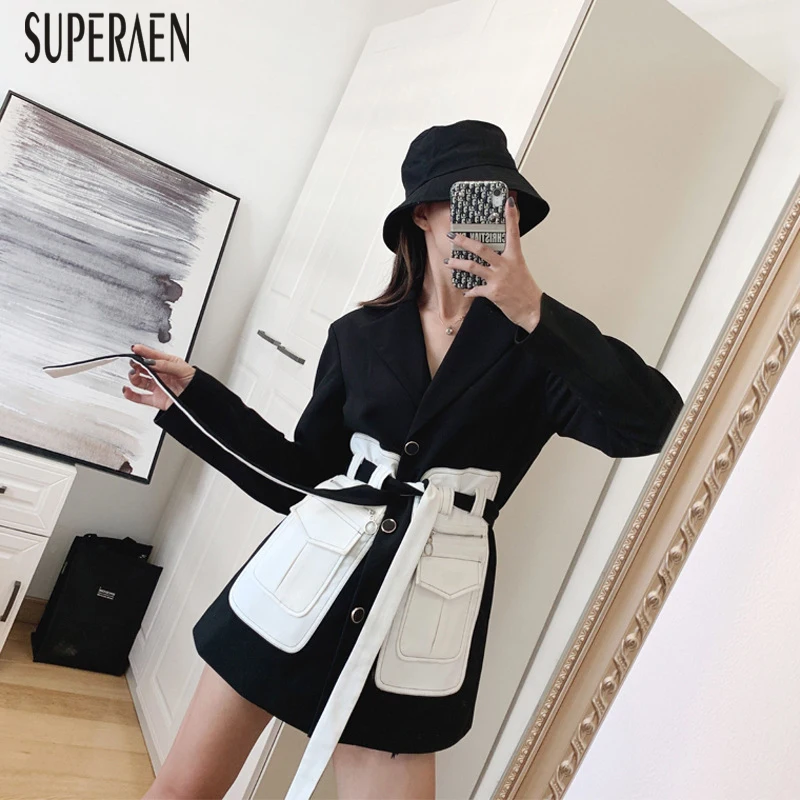 SuperAen, осень и весна, костюм, куртка для женщин, Дикий хлопок, сплошной цвет, женские куртки, корейский стиль, женская одежда