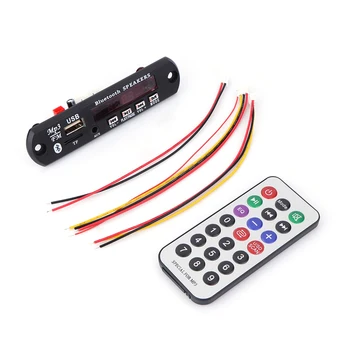 

1PC DC 5V 12V Automobile Car Bluetooth MP3 WMA USB/SD/FM/AUX Decoder Board Plate Audio Module Color screen Car MP3 Speaker