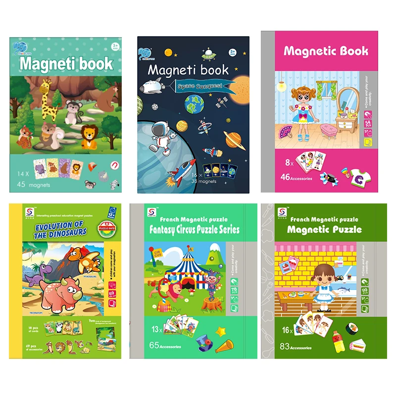 Magnetic Book Magnetic Puzzle Cute Design Puzzles Magnetic Toy Jigsaw Baby Toys Learning Spell Christmas Gift for Kids
