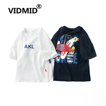 

VIDMID Summer Short Sleeve Clothes Cotton Baby Boys Girls T-shirts Children Kids Cartoon Print T-Shirts Children Tops 4102 71