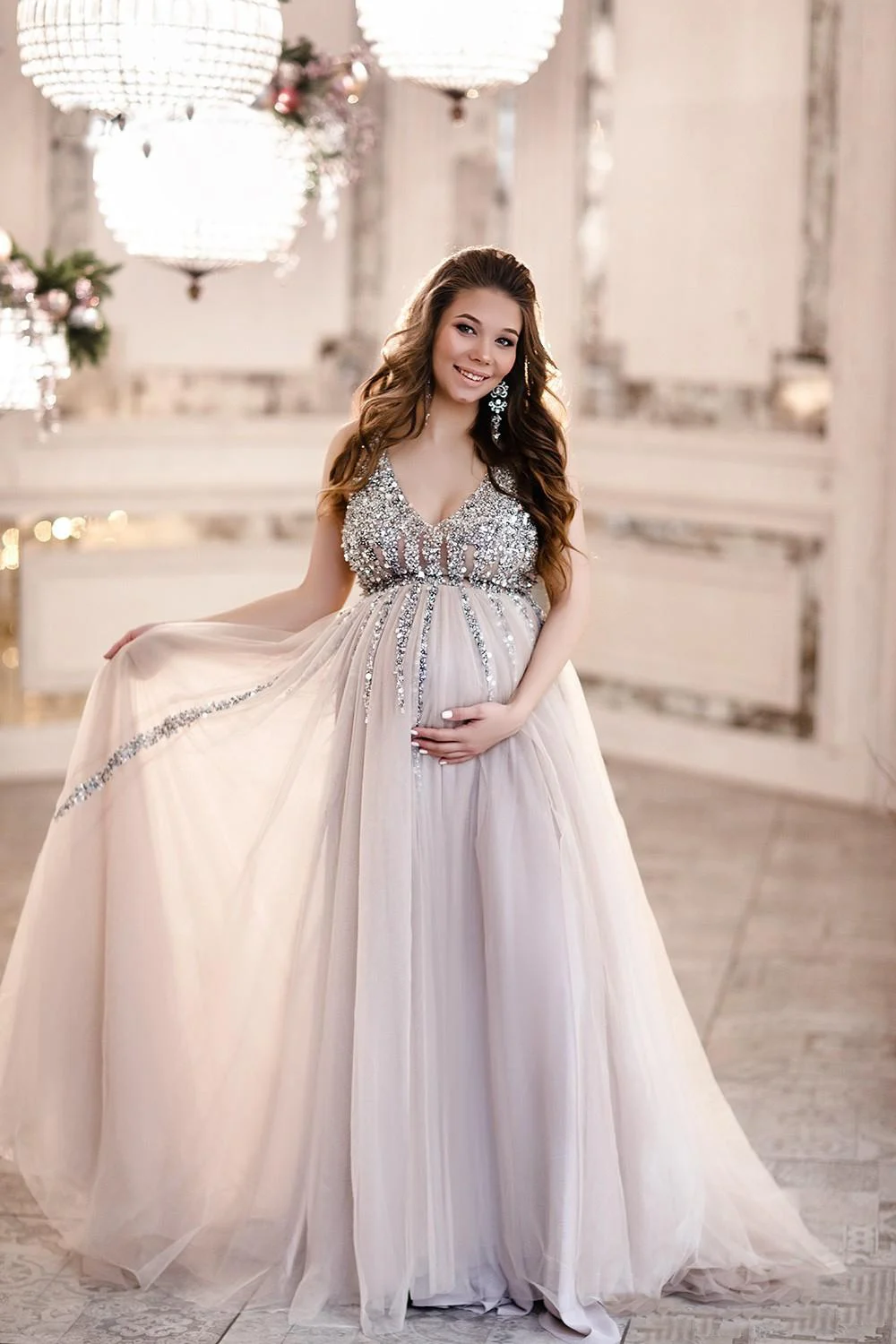 maternity long evening dresses