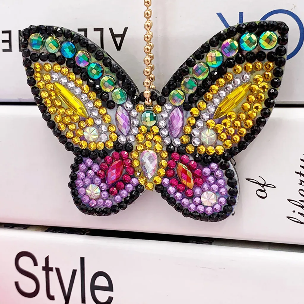 5 шт. DIY Алмазный брелок креативный бабочка брелок декорация полный Алмазный Узор брелок набор для алмазной вышивки