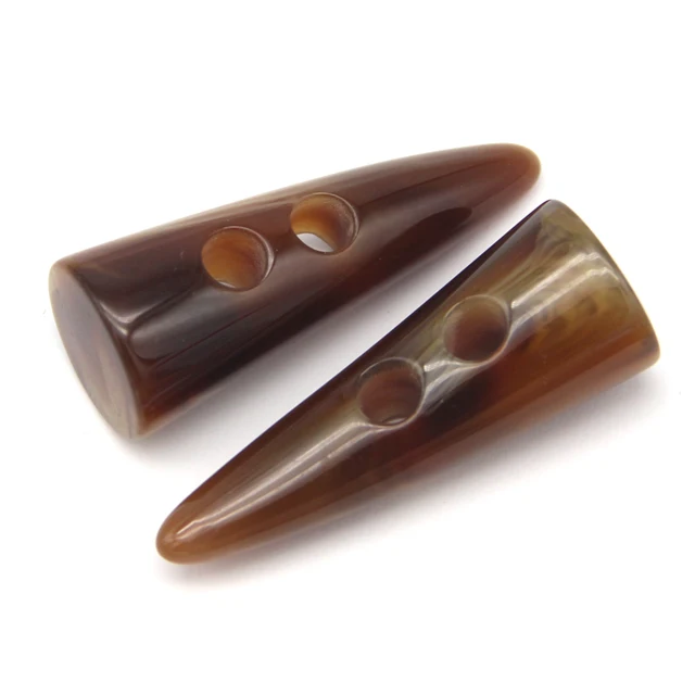 40mm 50mm Large  Horn Toggle Resin Buttons For Clothing Women Coat Jacket Blazer Overcoat Winter Decorative DIY Crafts Wholesale Brown Pattern