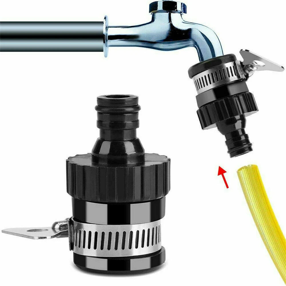 2 Adattatori Universali Per Rubinetto Da 16mm Con Morsetto In Acciaio Inox - Connettore Per Tubo Da Giardino E Lavatrice - 6