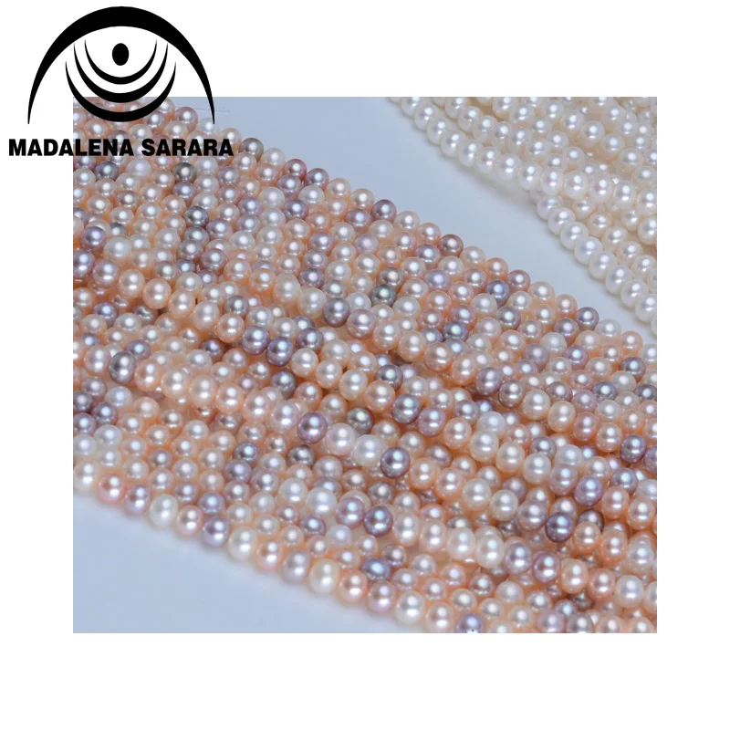 MADALENA SARARA AAA 8-10 мм бусы из пресноводного жемчуга ожерелье натуральный смешанный жемчуг круглый тонкий блеск и яркий