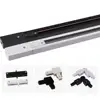 Black White 0.5m 50cm Track for Track Light 2 Wire Rail for Track Lamp L T Universal Power Docking Track Jointer Connector 1