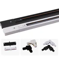 Black White 0.5m 50cm Track for Track Light 2 Wire Rail for Track Lamp L T Universal Power Docking Track Jointer Connector 1
