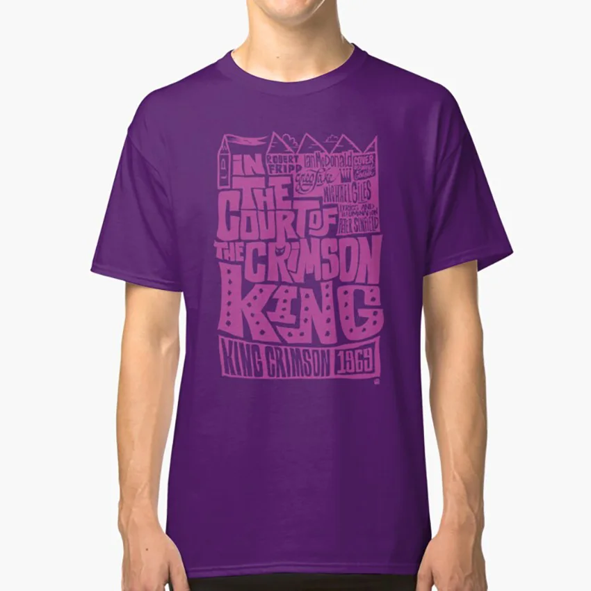 purple В зале Футболка Король малиновый во дворе малиновый король дань малиновый король каллиграфия Ручная надпись Робер Фрипп - Цвет: purple