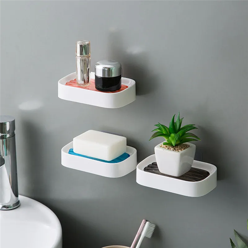 

Punch Free Bathroom Shower Soap Box Dish Storage Plate Holder Case Soap Holder Bathroom Tray Accessories Soap Holder Dropship