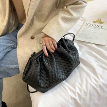 Тканая женская сумка, облачная сумка, зима, новая сумка через плечо, женская сумка-мессенджер, Большая вместительная сумка для покупок, сумка для мобильного телефона