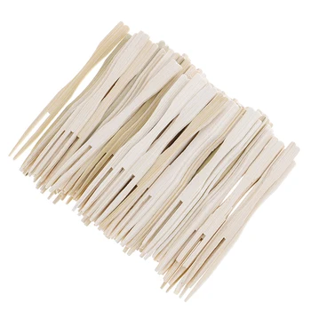 

100pcs Disposable Pure Bamboo Wooden Fruit Fork Dessert For Cocktail Fork Set Home HouseholdParty Decor Tableware Supplies