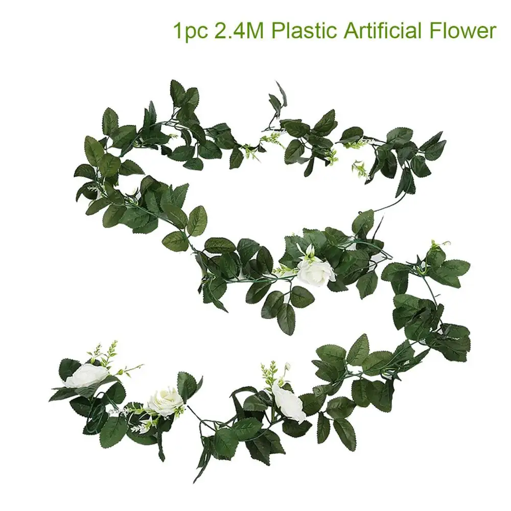 rose flower vine Huiran металлическая Свадебная гирлянда, деревенский Свадебный декор, аксессуары, лоза, ручная гирлянда, украшение для свадьбы, Цветочная коробка, сумка - Цвет: rose flower vine