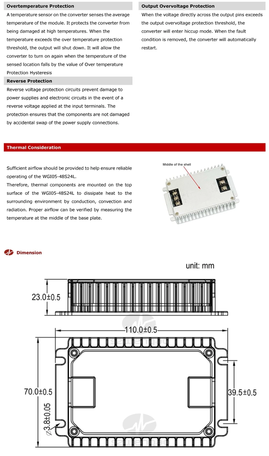 36-75V to 24V 5A Isolated DC-DC Buck Module 48V to 24V Step Down Converter Regulator 2-Years Warranty with Reverse Protection