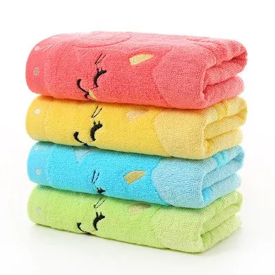 

4 Color Bamboo Fiber Music Cat Soft Towel Musical Notes Small Towel Children's Jacquard Embroidered Wool Towels