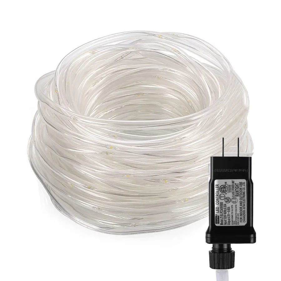 100/200/300 LED Rope String Lights Waterproof Copper Wire Tube Fairy Garland Christmas Light for Garden Yard Path Tree Decor