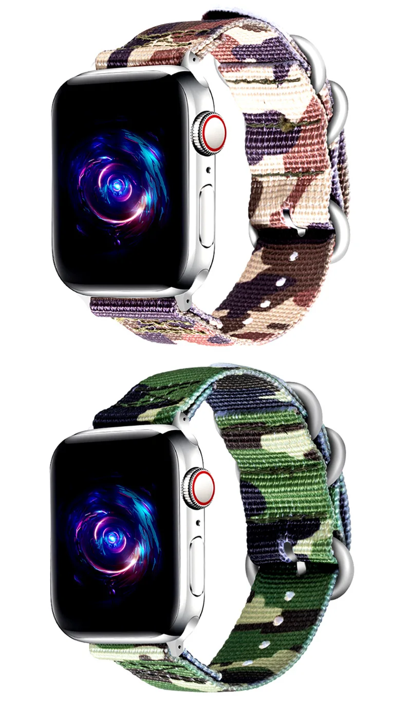 Military Camouflage Watchband for Apple Watch 4 5 Apple Watch Band 44 Mm 38mm iWatch Band 42mm 4 Colors Available