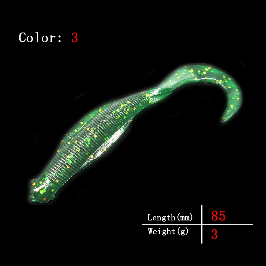 10 шт., мягкий воблер, приманка-джиг, 8,5 см, 3 г, плавающие приманки, кренкбейт, силиконовая приманка, искусственная приманка, рыболовная приманка - Цвет: Color 3