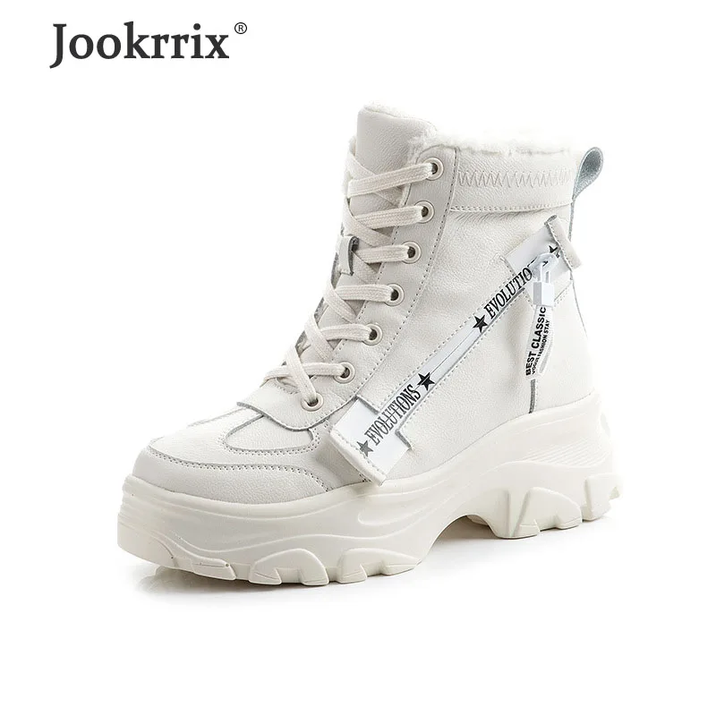 Jookrrix; коллекция года; удобные женские кроссовки на танкетке 6 см с высоким берцем; женская обувь из натуральной кожи