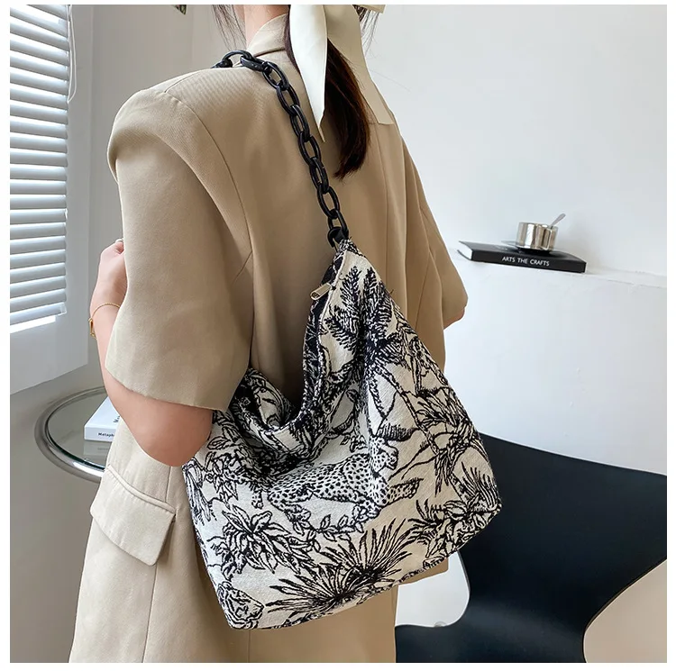 floral canvas crossbody bag