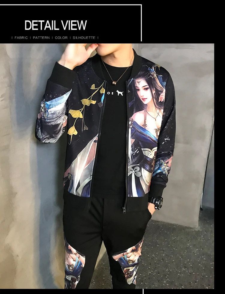 Спортивный костюм мужской Азиатский размер Moda Hombre мужской комплект осенний мужской спортивный комплект из 2 предметов спортивный костюм куртка+ штаны