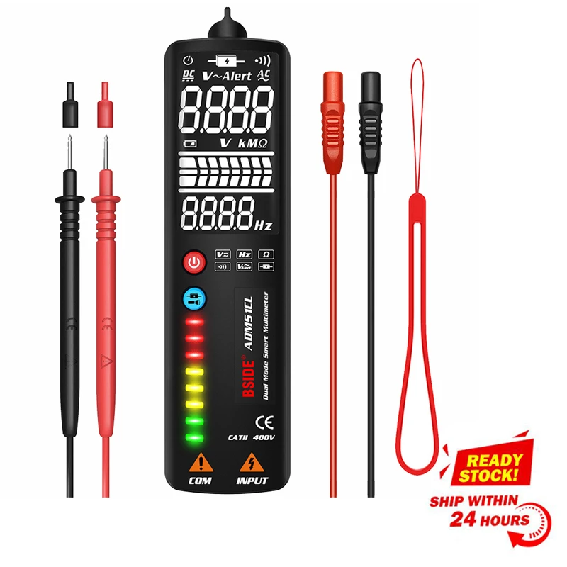 

3-in-1 Digital Multimeter Voltage Capacitor Tester BSIDE ADMS1 Multimetetro Voltmeter DC AC DMM Ohm Hz Continuity NCV Test