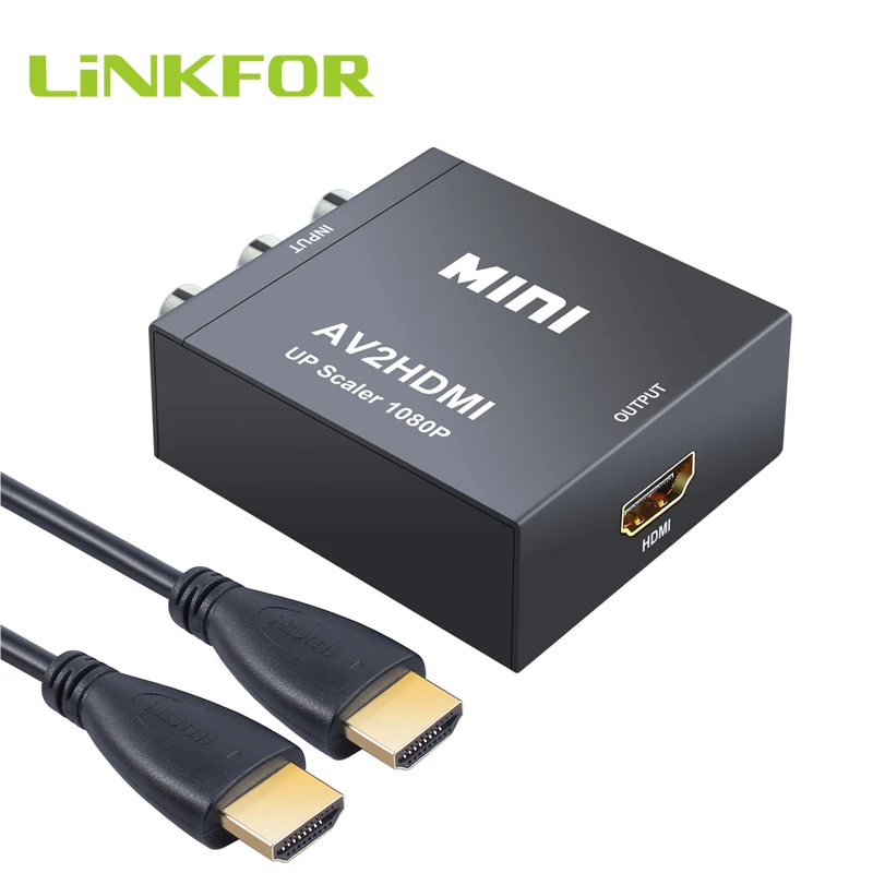 Композитный конвертер LiNKFOR 1080P CVBS AV в HDMI адаптер RCA поддержка PAL/ NTSC скалер 3RCA |