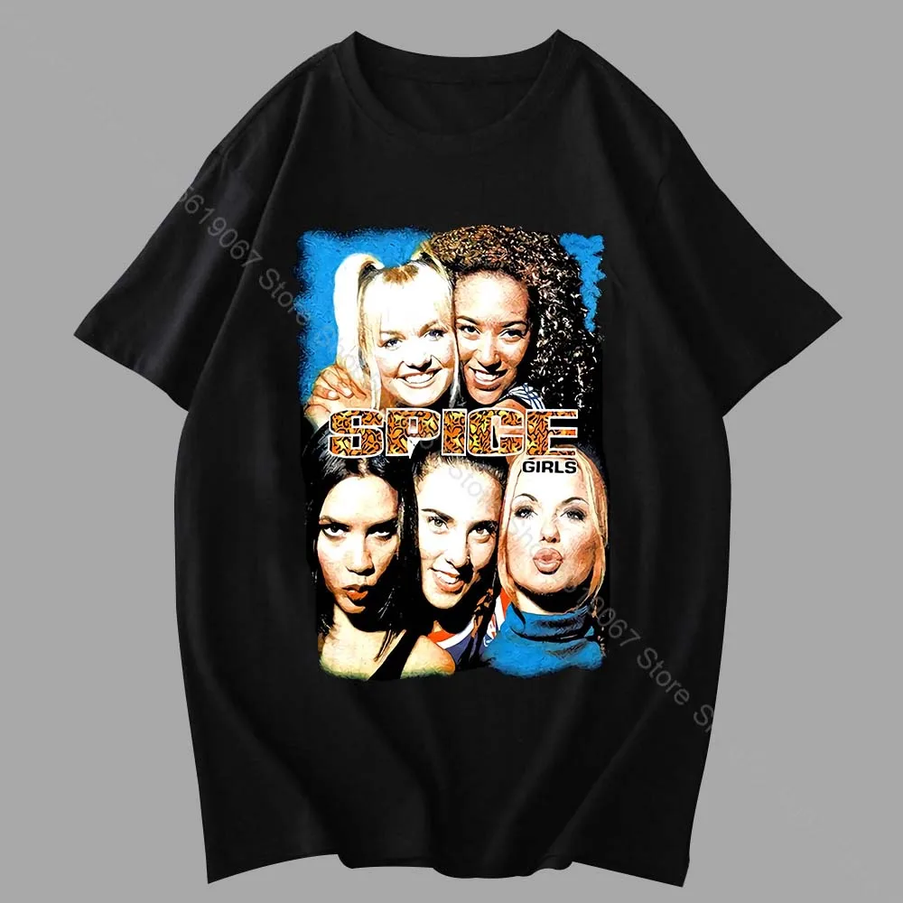 90S Spice Girls альбом Av808 футболки Nerdy мужские Аниме рукава белая футболка отношения