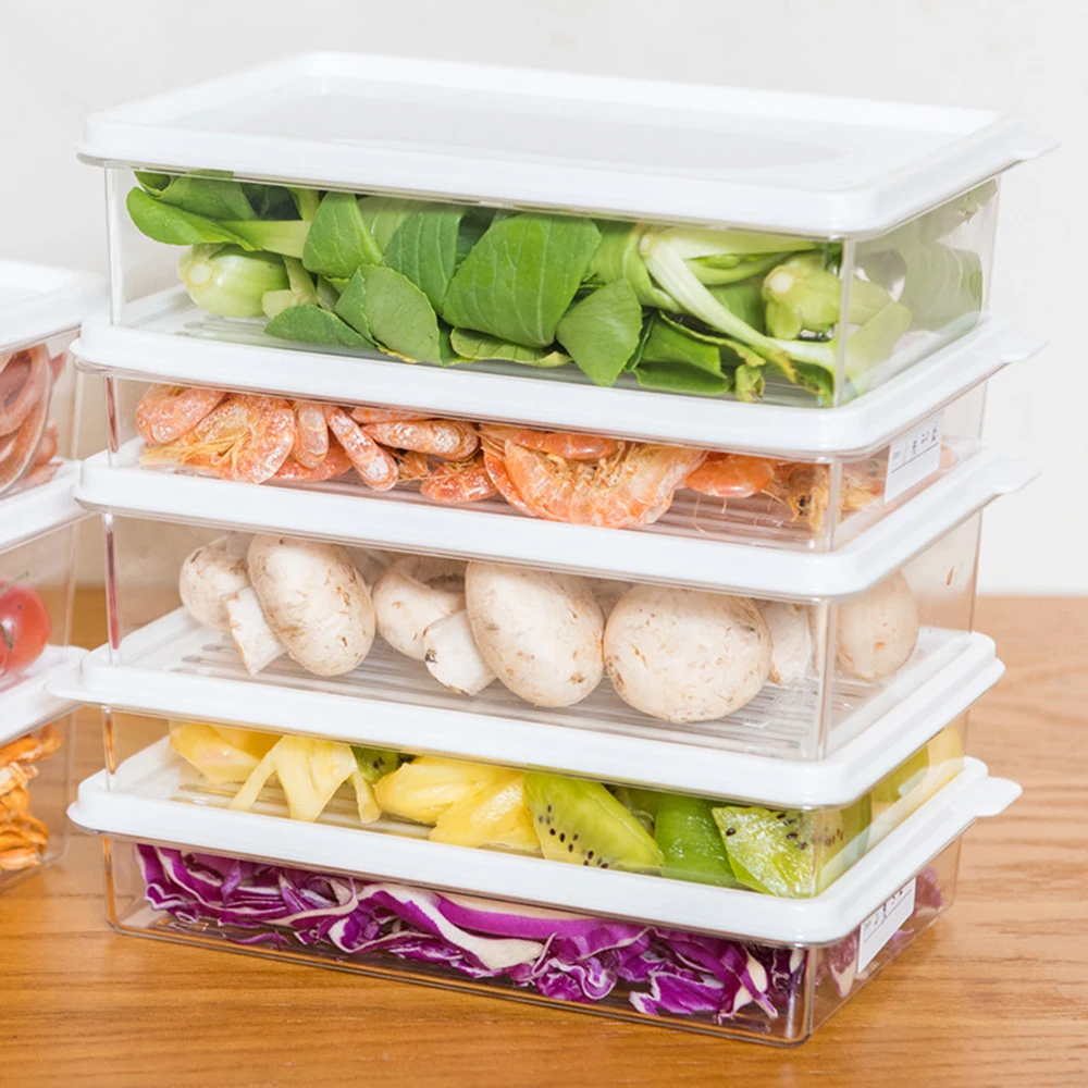 Refrigerator Food Storage Container With Lid Sealed Crisper Fresh Keeping Egg Fish Box Spacer Organizer Case | Дом и сад